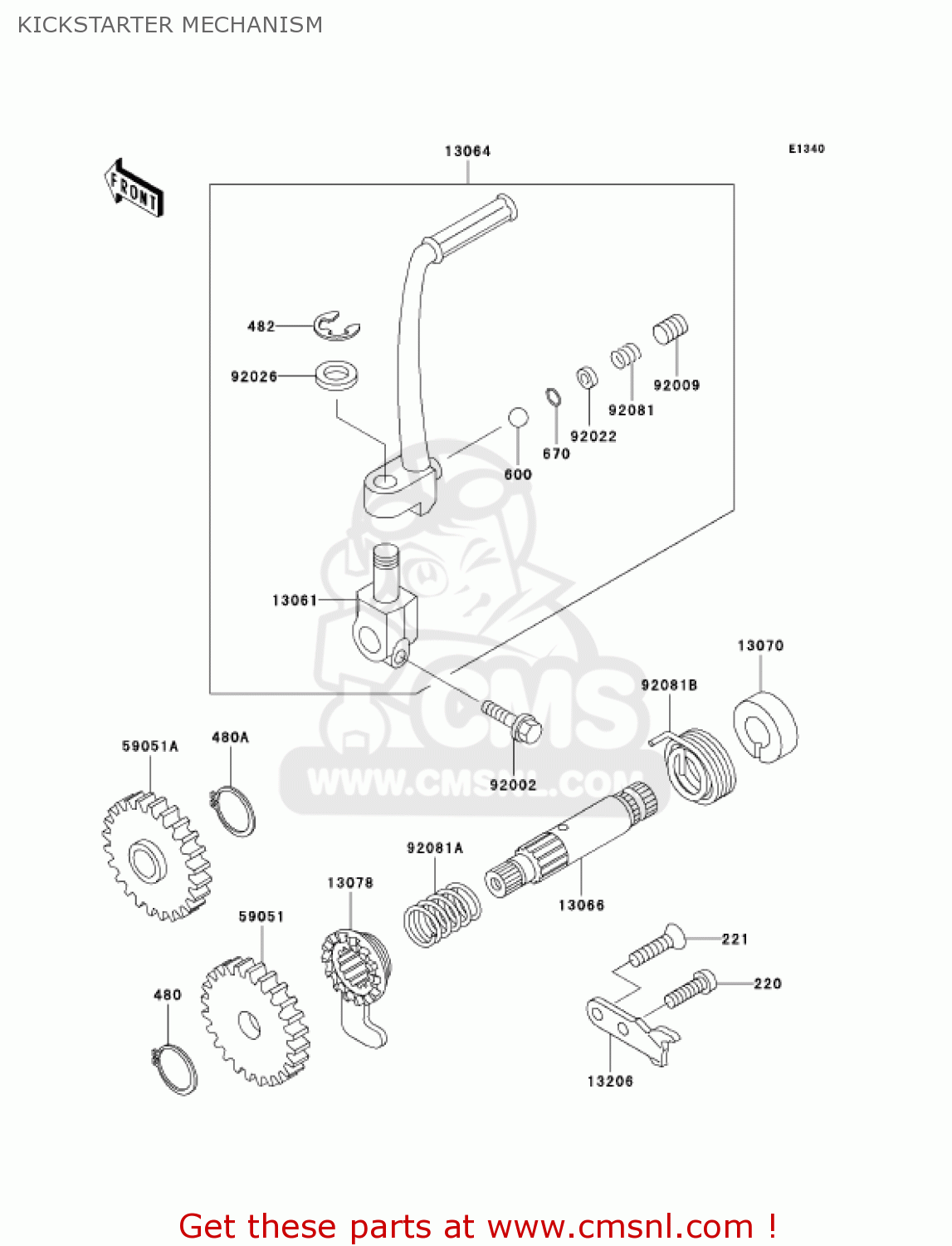 KICKSTARTER MECHANISM KX60-B19 KX60 2003 USA CANADA
