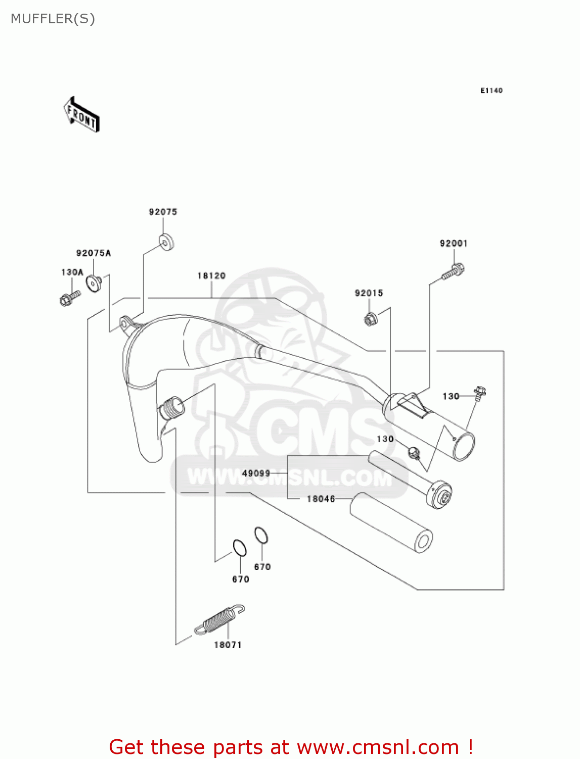 MUFFLER(S) KX60-B19 KX60 2003 USA CANADA