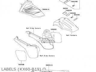 LABELS (KX60-B19) - KX60-B19 KX60 2003 USA CANADA