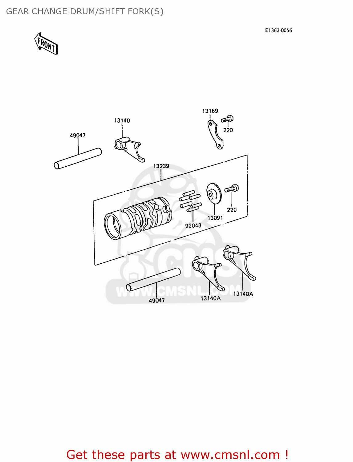 GEAR CHANGE DRUM/SHIFT FORK(S) KX60-B2 1986 UNITED KINGDOM