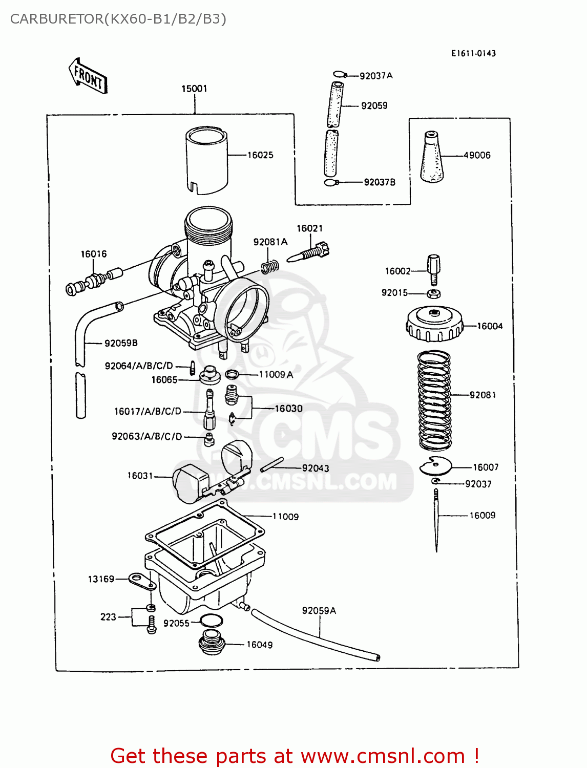 CARBURETOR(KX60-B1/B2/B3) KX60-B2 1986 UNITED KINGDOM