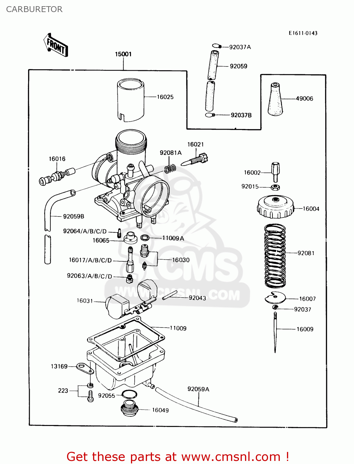 CARBURETOR KX60-B2 1986 USA CANADA