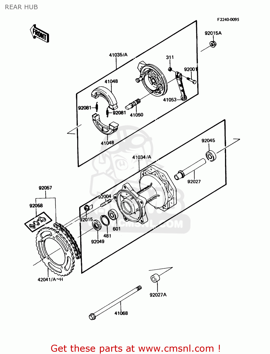 REAR HUB KX60-B2 1986 USA CANADA