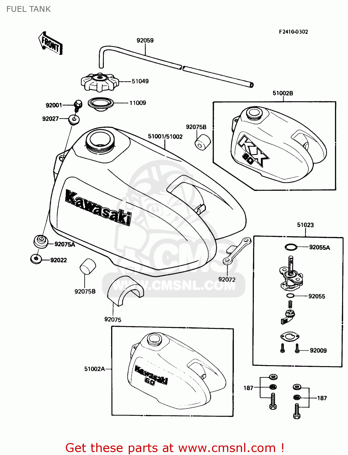 FUEL TANK KX60-B2 1986 USA CANADA