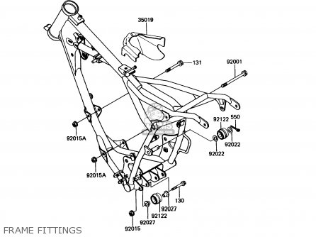 FRAME FITTINGS - KX60-B2 1986 USA CANADA