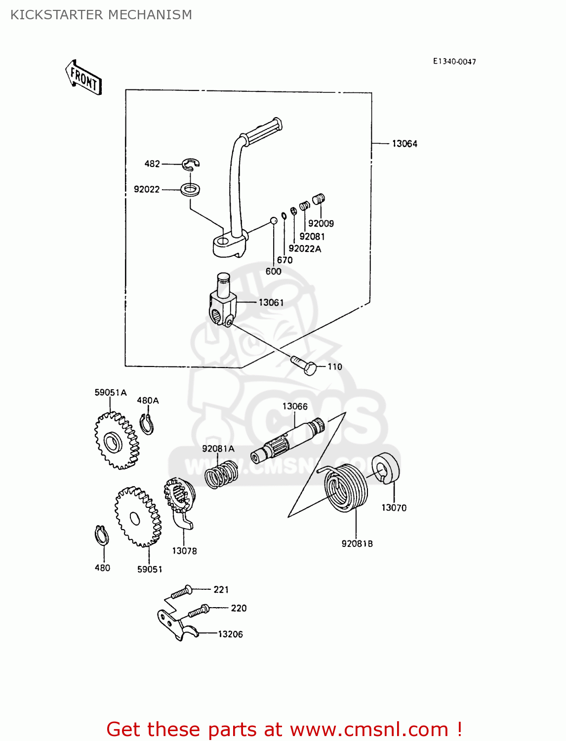 KICKSTARTER MECHANISM KX60-B3 1987 UNITED KINGDOM