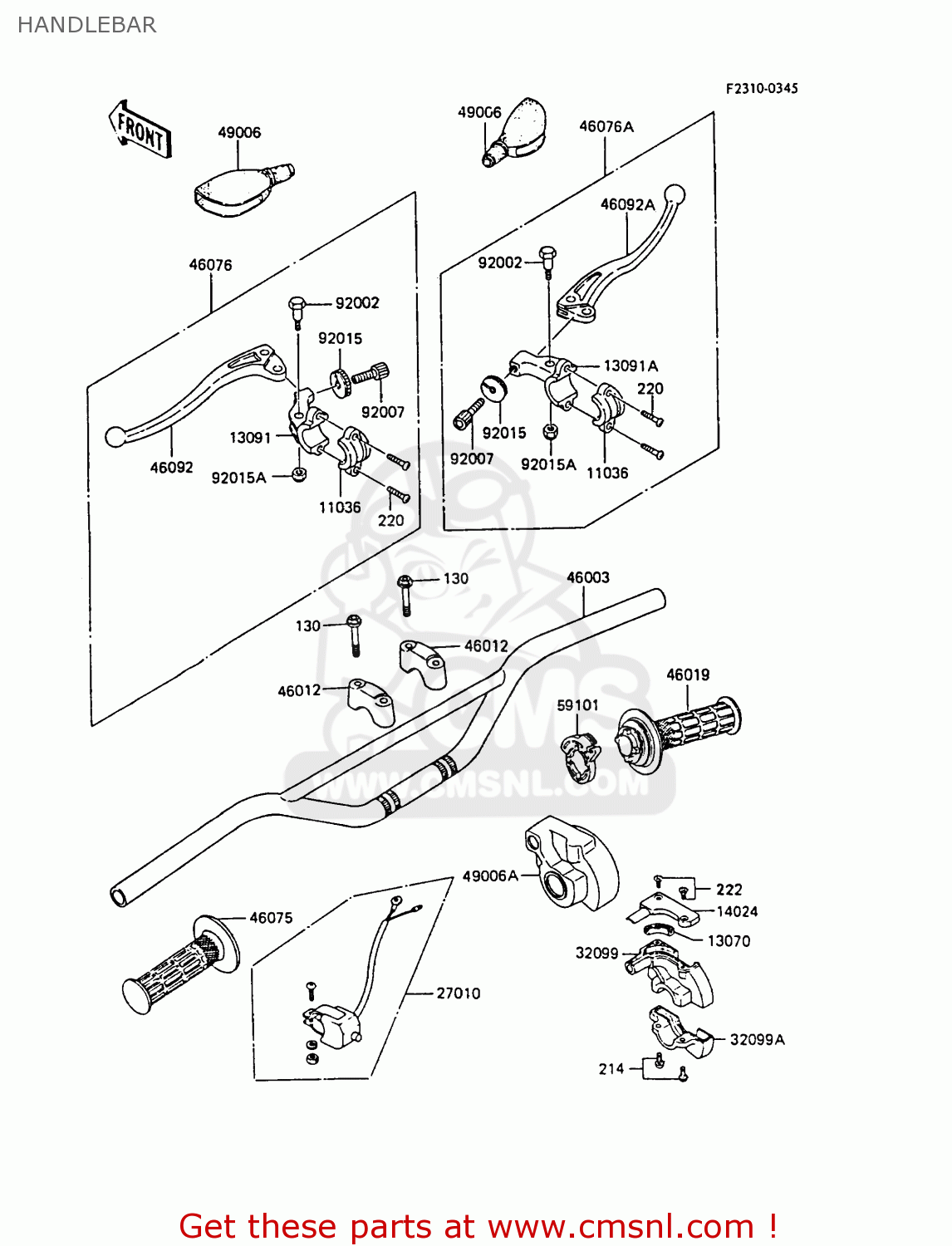 HANDLEBAR KX60-B3 1987 UNITED KINGDOM