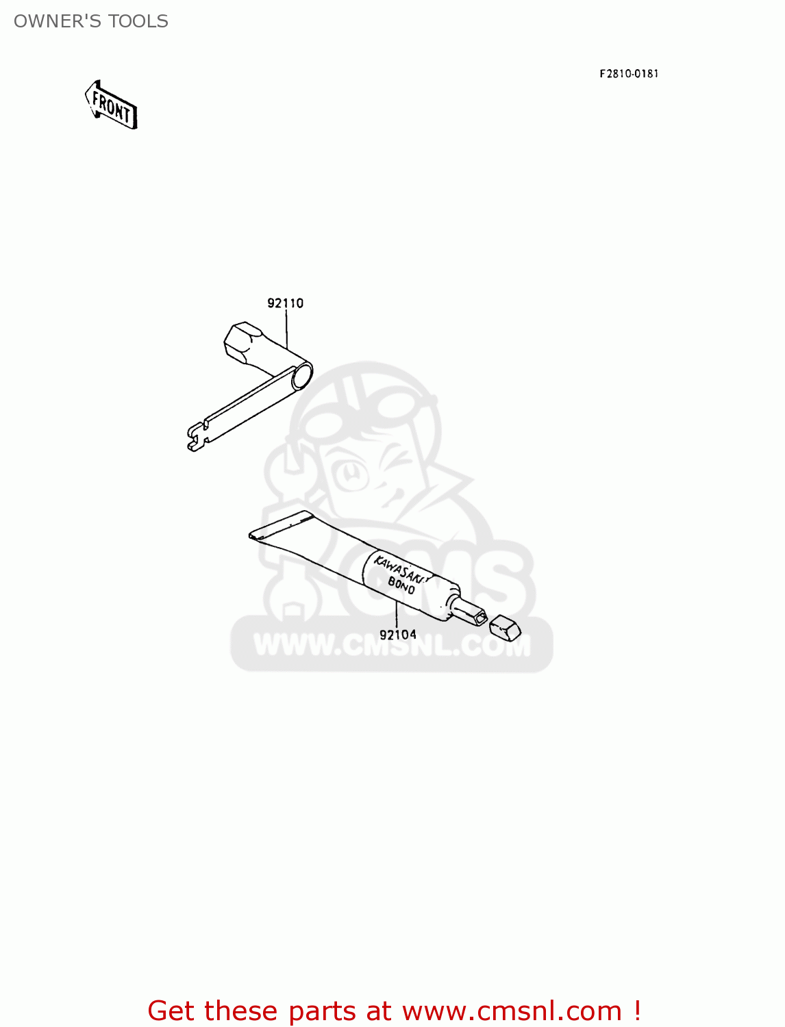 OWNER'S TOOLS KX60-B3 1987 UNITED KINGDOM