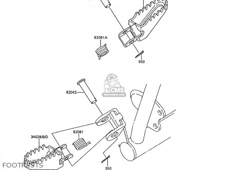 FOOTRESTS - KX60-B3 1987 UNITED KINGDOM