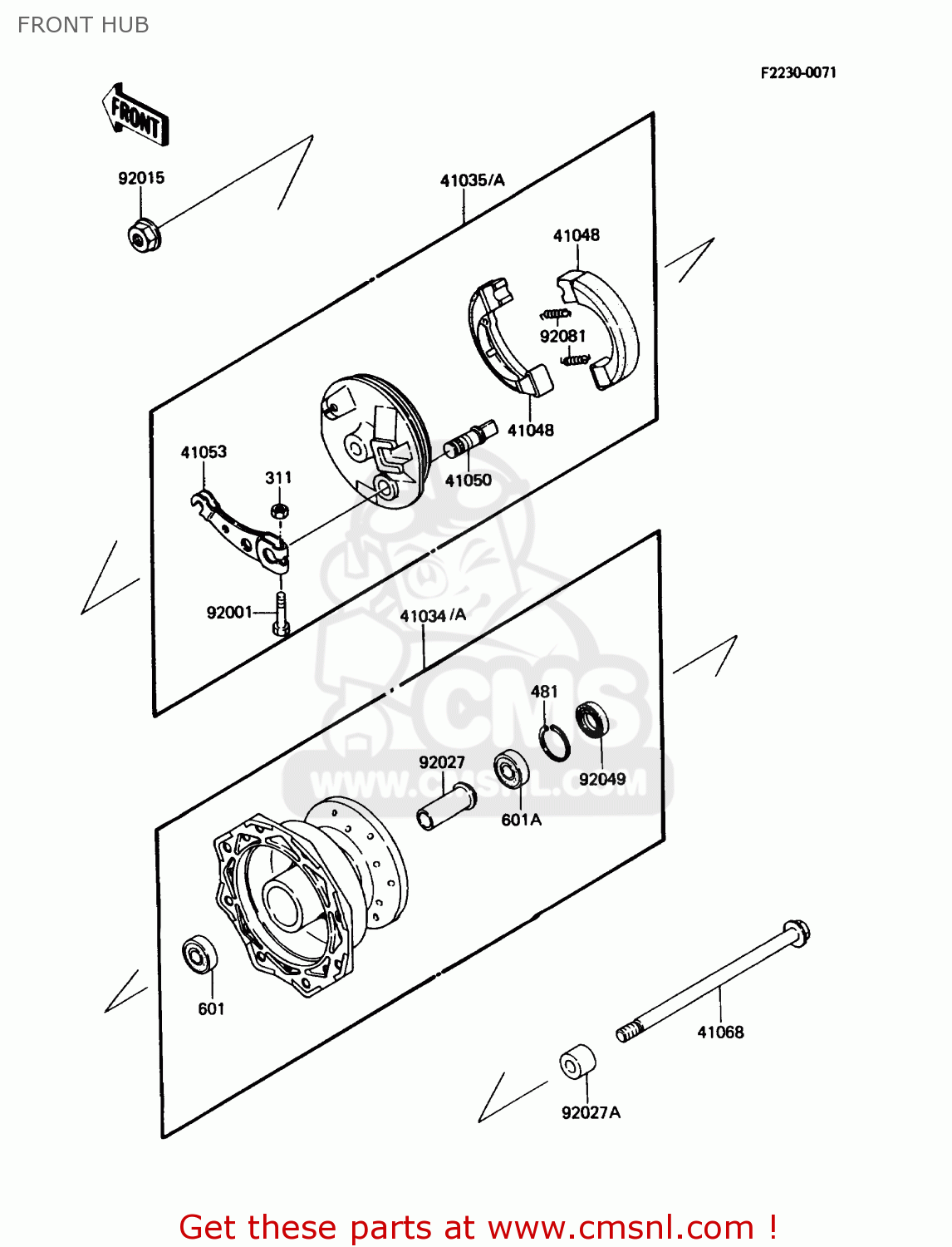 FRONT HUB KX60-B3 1987 USA