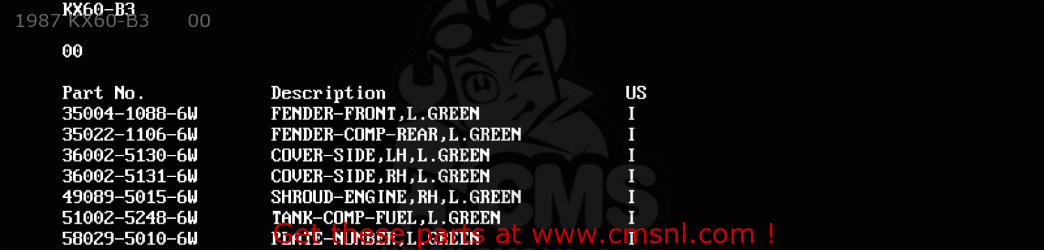 1987 KX60-B3      00 KX60-B3 1987 USA