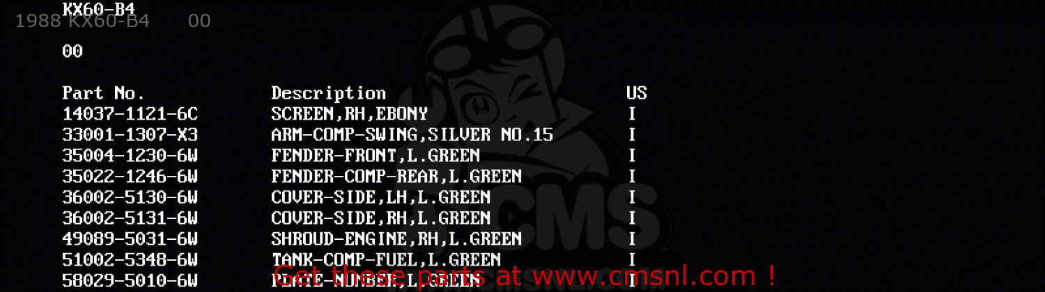 1988 KX60-B4      00 KX60-B4 1988 USA
