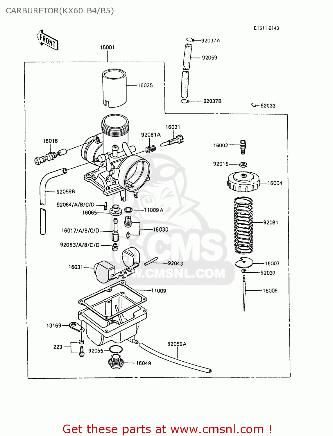 CARBURETOR(KX60-B4/B5) KX60-B5 1989 UNITED KINGDOM