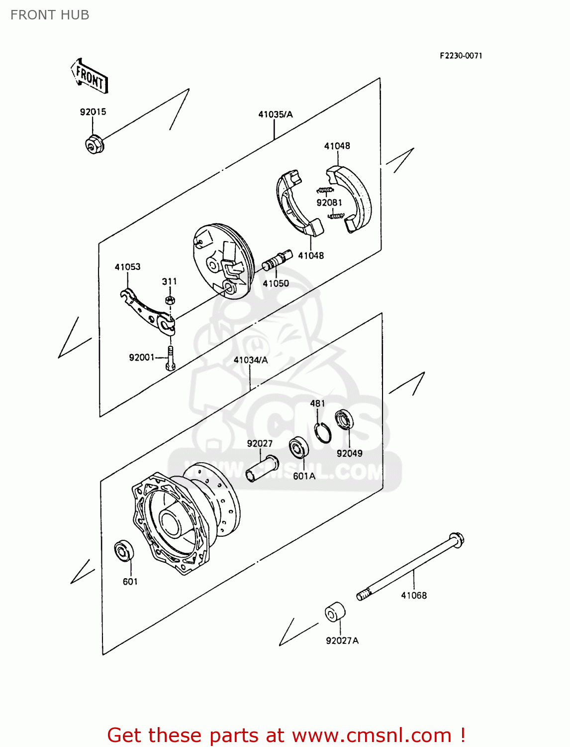 FRONT HUB KX60-B5 1989 UNITED KINGDOM