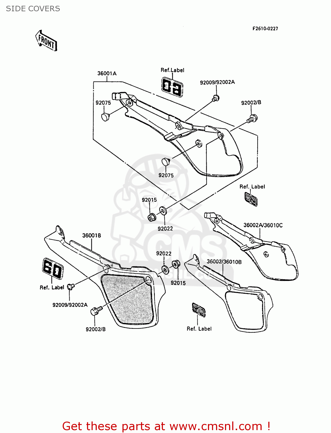 SIDE COVERS KX60-B5 1989 UNITED KINGDOM