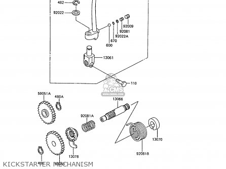 KICKSTARTER MECHANISM - KX60-B5 1989 UNITED KINGDOM