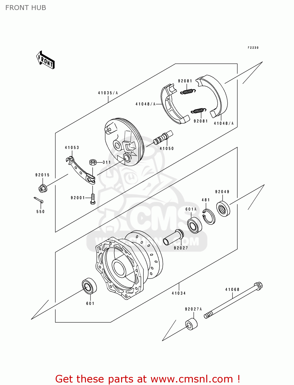 FRONT HUB KX60-B6 1990 UNITED KINGDOM AL AS