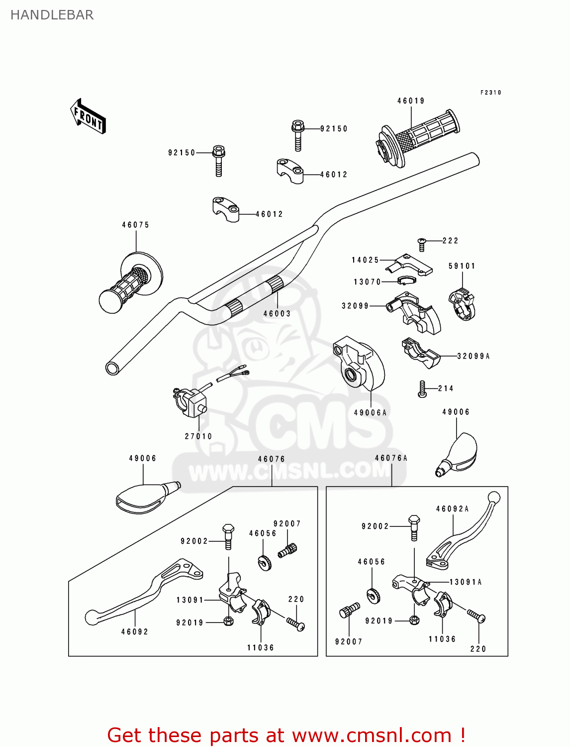 HANDLEBAR KX60-B6 1990 UNITED KINGDOM AL AS