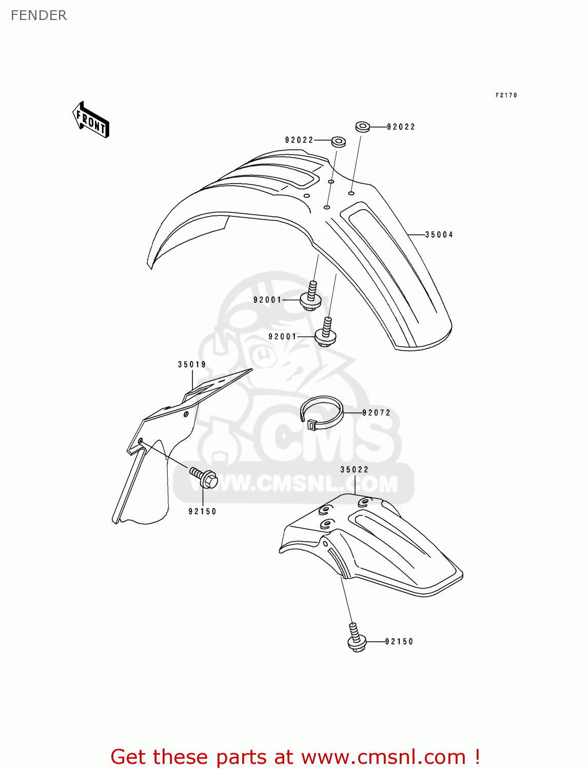 Kawasaki KX60-B8 1992 USA CANADA FENDER - buy original FENDER spares online