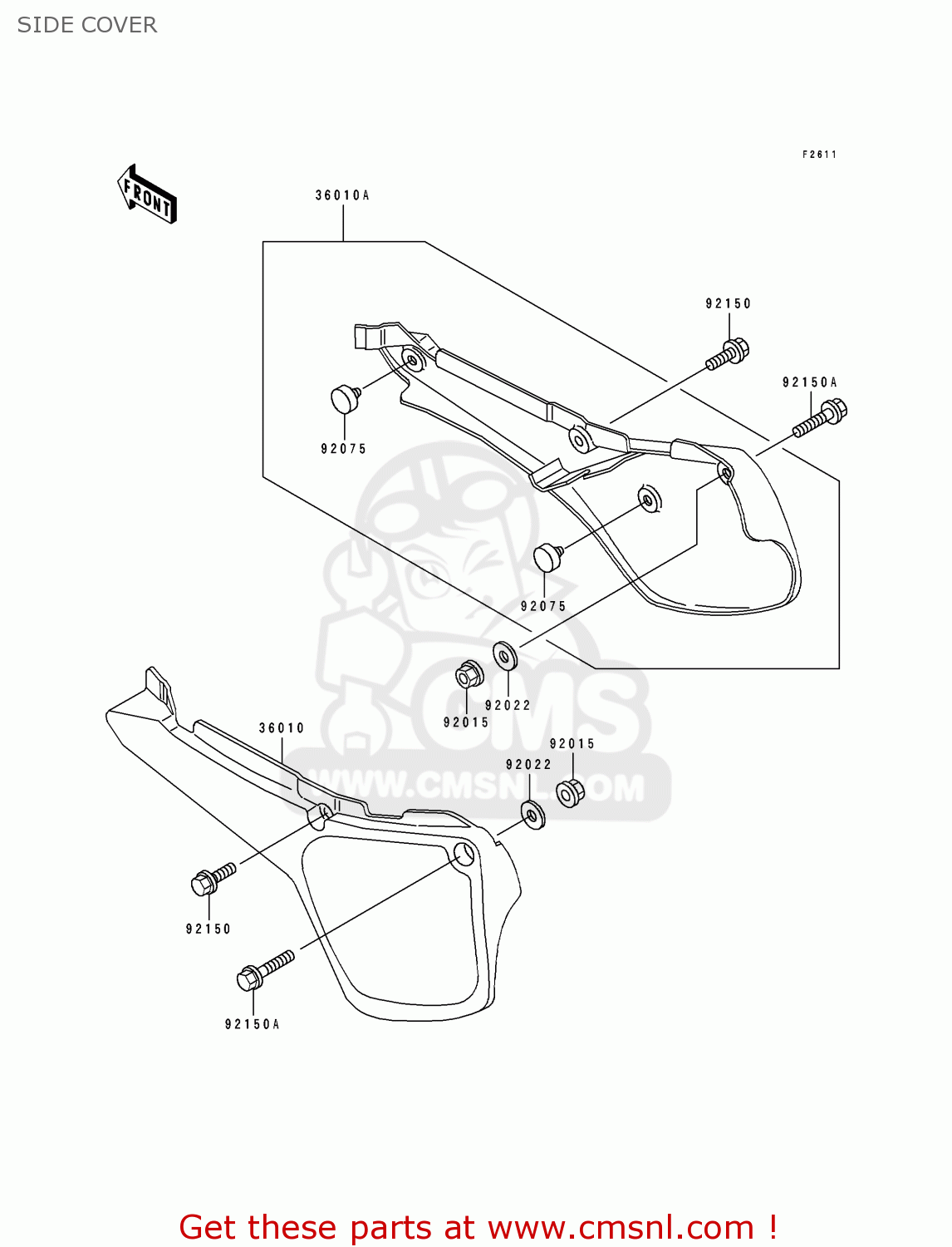 SIDE COVER KX60-B8 1992 USA CANADA