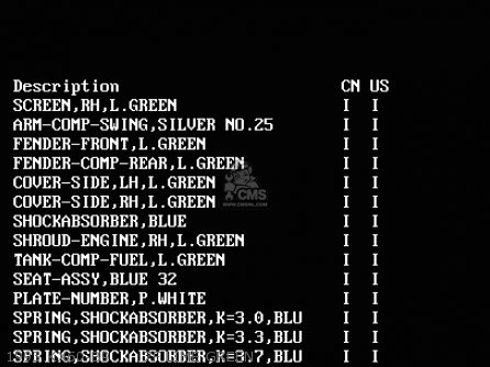 1993 KX60-B9      7F LIME GREEN - KX60-B8 1992 USA CANADA