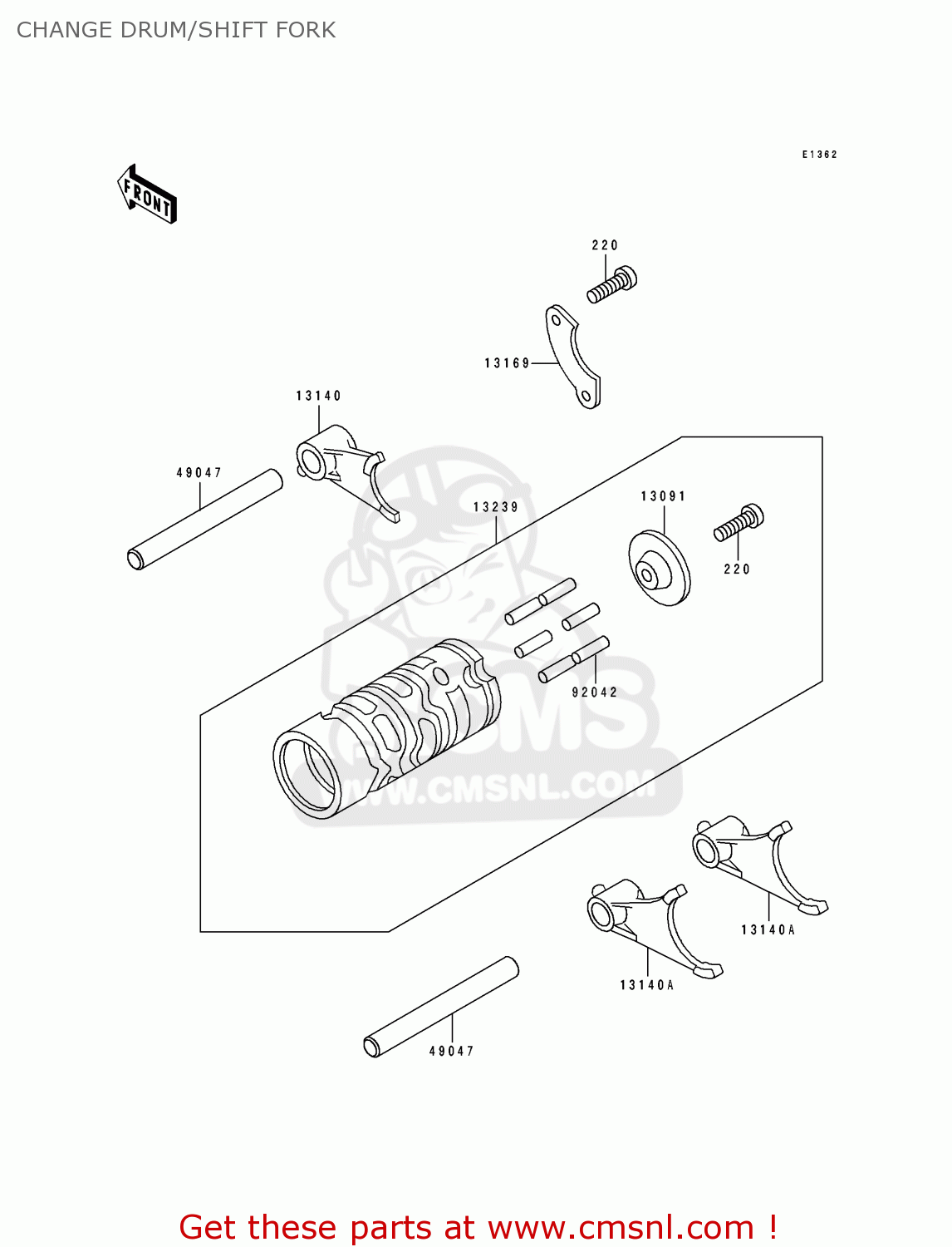 CHANGE DRUM/SHIFT FORK KX60-B9 1993 EUROPE AS
