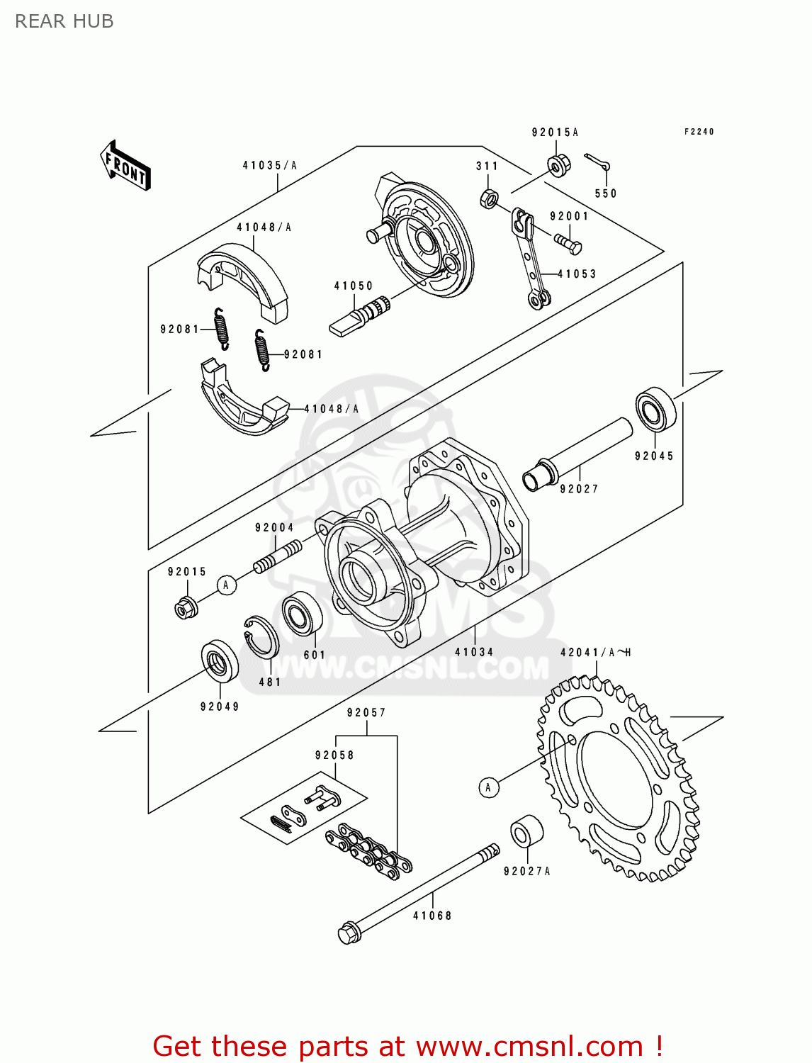 REAR HUB KX60-B9 1993 USA CANADA