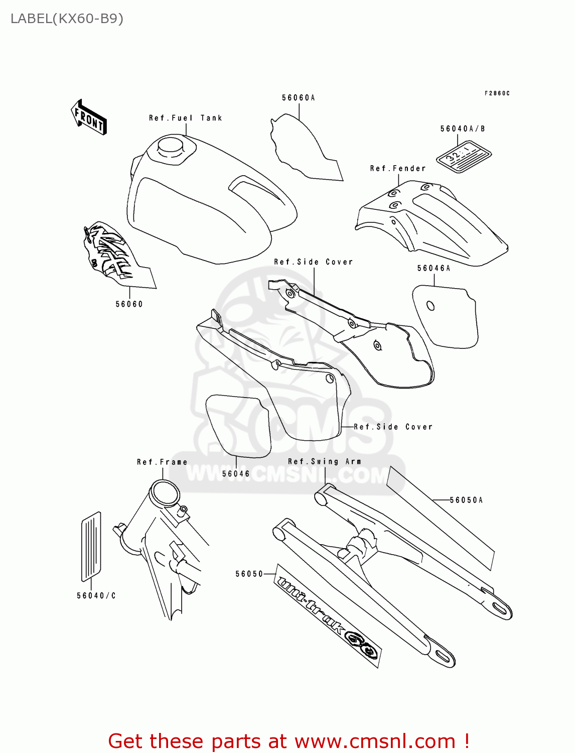 LABEL(KX60-B9) KX60-B9 1993 USA CANADA