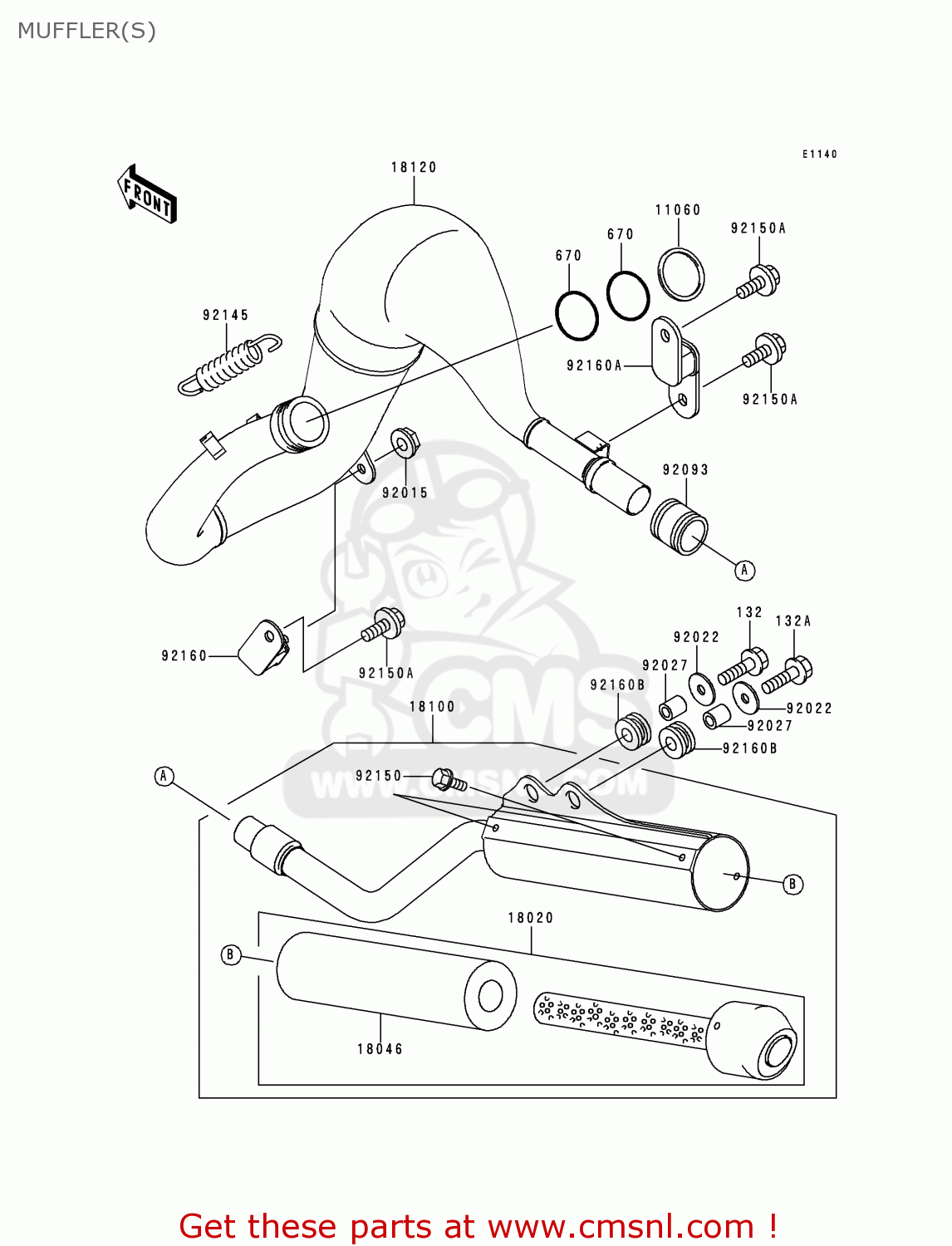 MUFFLER(S) KX65-A1 2000 EUROPE AS