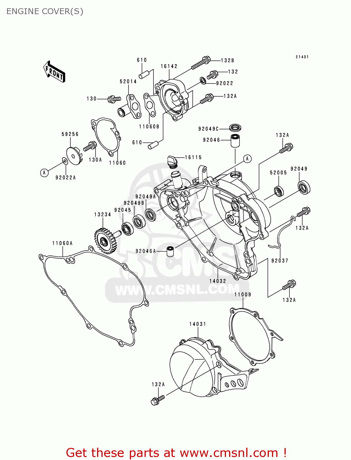 ENGINE COVER(S) KX65-A1 2000 EUROPE AS
