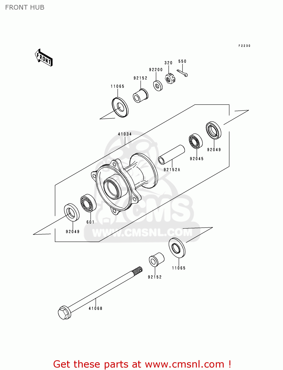 FRONT HUB KX65-A1 2000 EUROPE AS