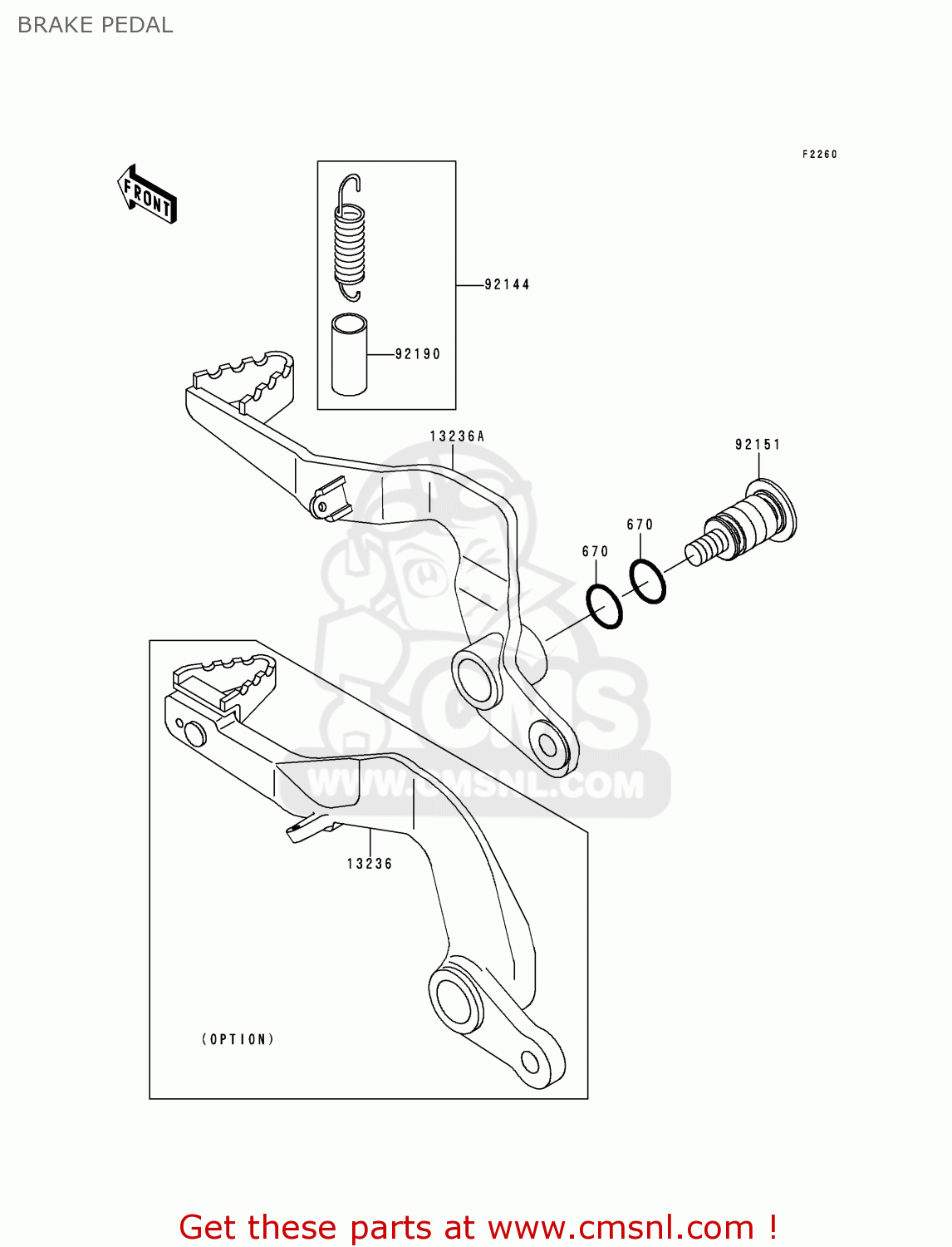 BRAKE PEDAL KX65-A1 2000 EUROPE AS