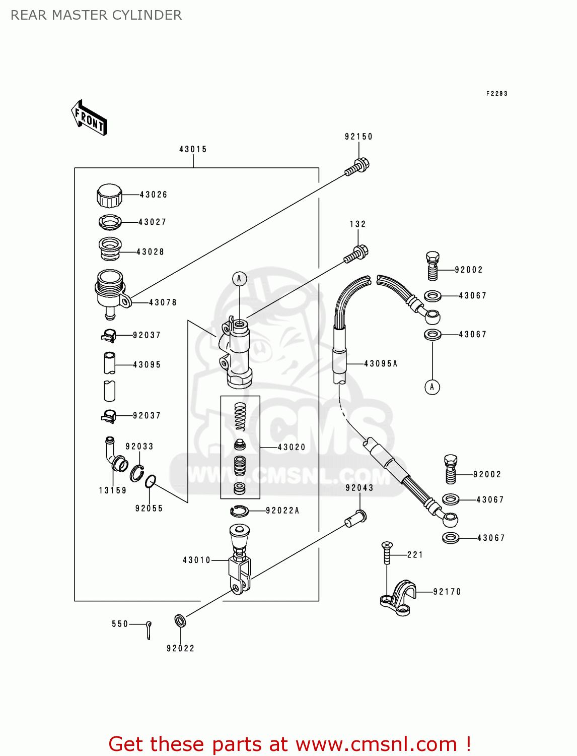 REAR MASTER CYLINDER KX65-A1 2000 EUROPE AS