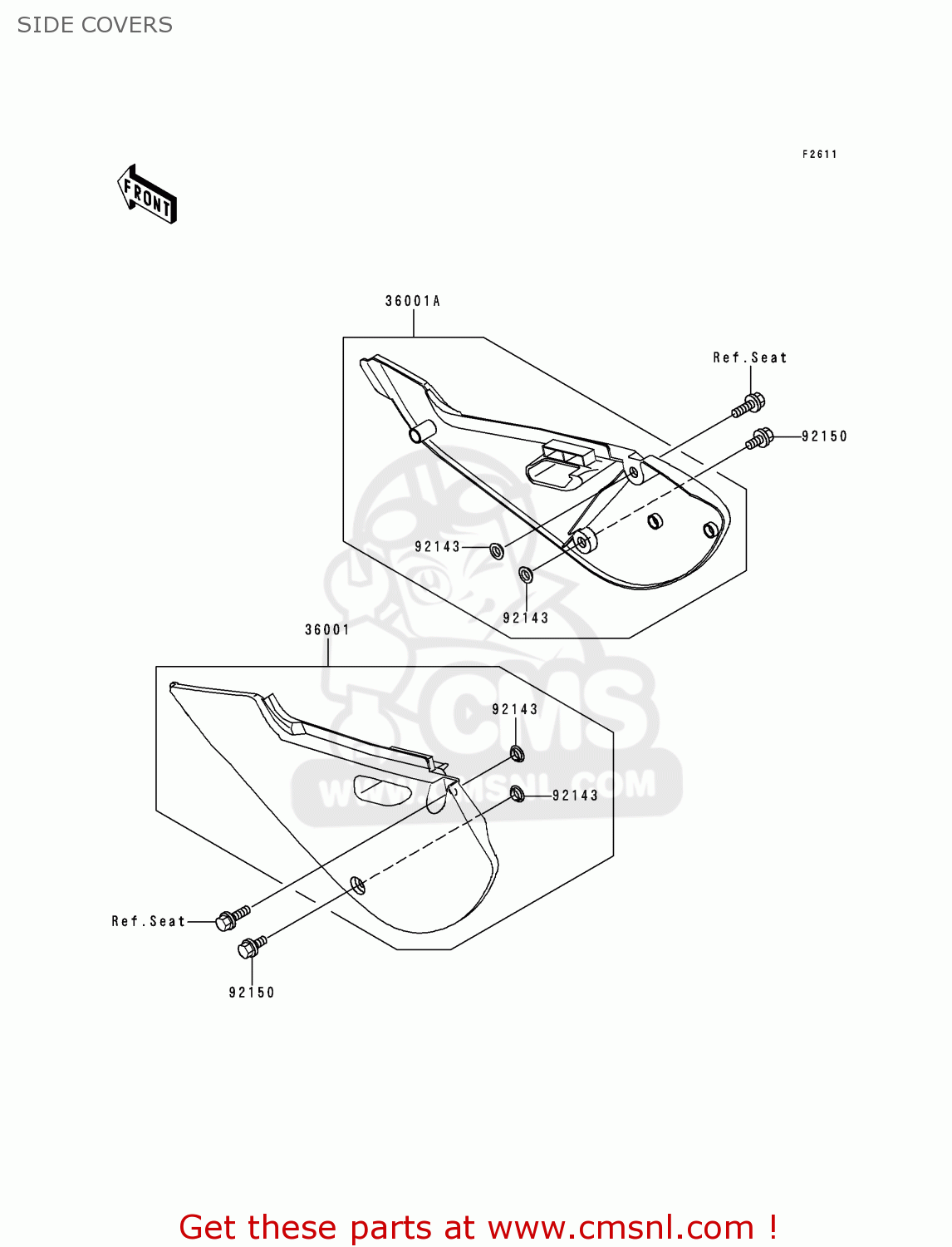 SIDE COVERS KX65-A1 2000 EUROPE AS