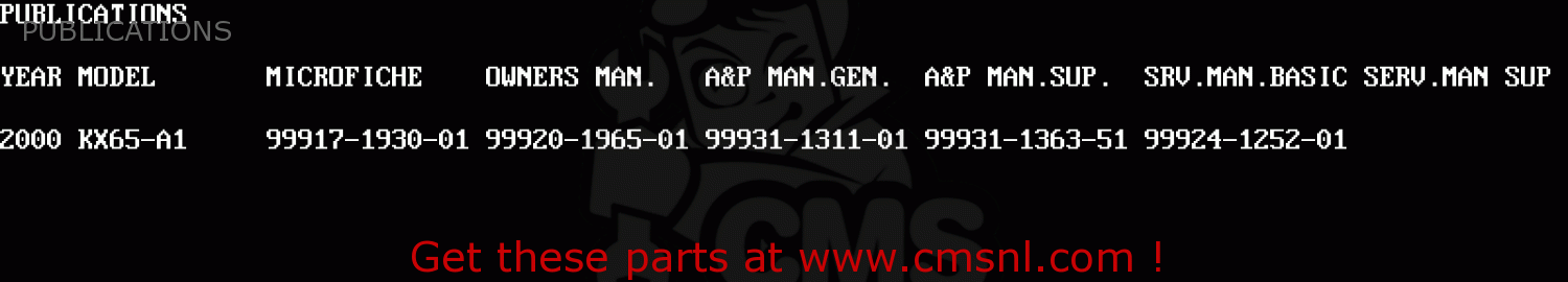 PUBLICATIONS KX65-A1 2000 EUROPE AS