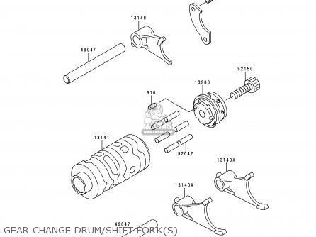 GEAR CHANGE DRUM/SHIFT FORK(S) - KX65-A1 2000 EUROPE AS