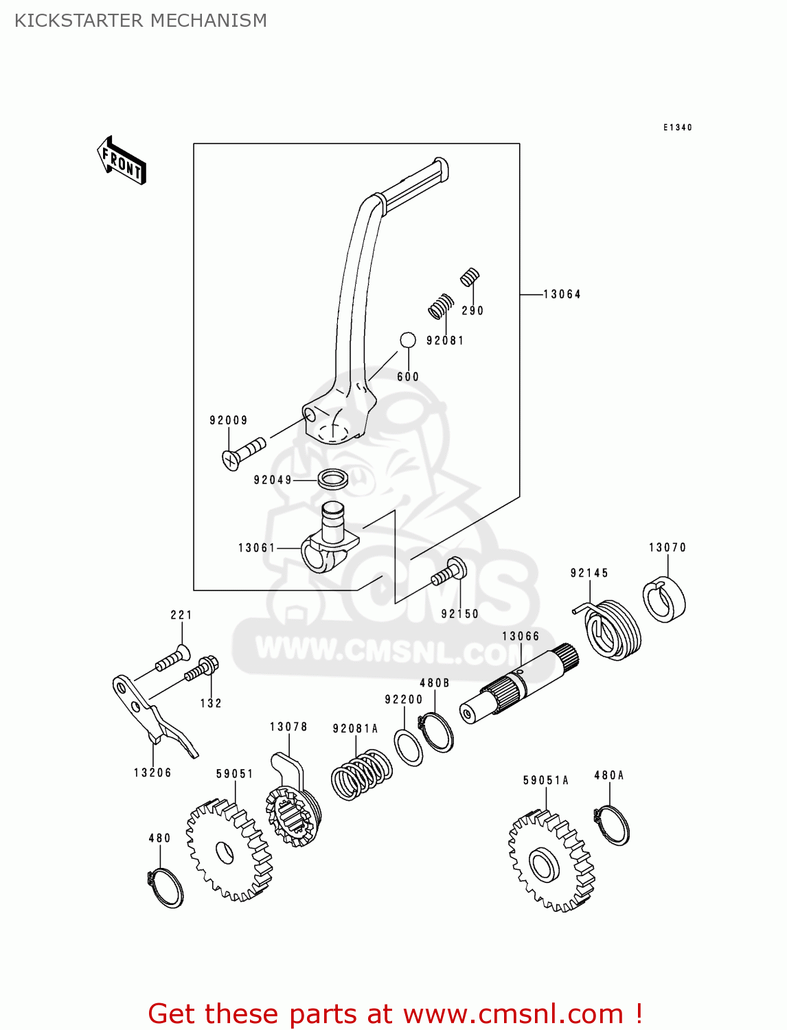 KICKSTARTER MECHANISM KX65-A1 2000 USA CANADA