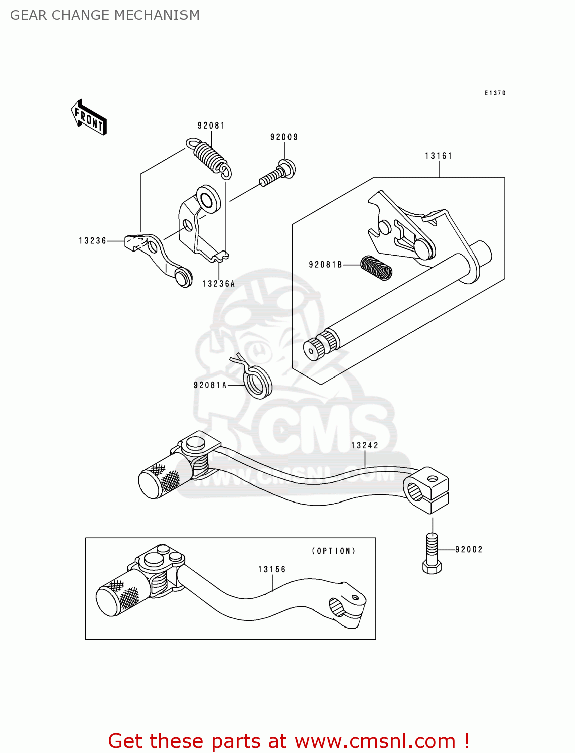 GEAR CHANGE MECHANISM KX65-A1 2000 USA CANADA