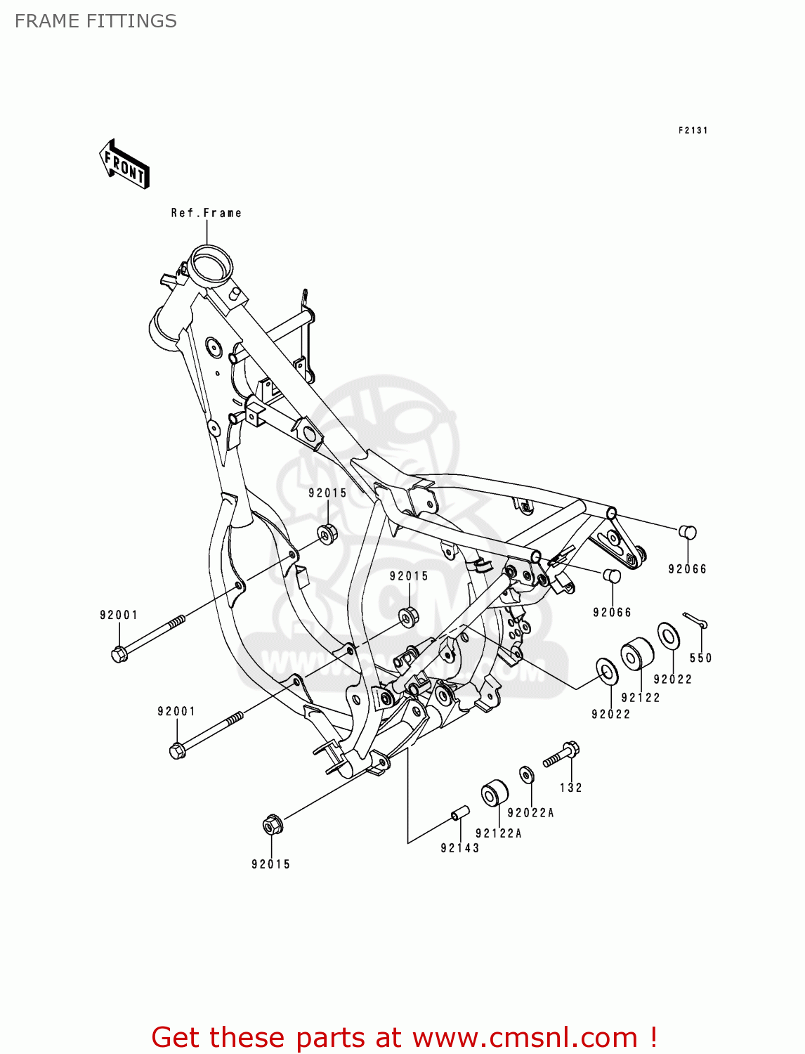 FRAME FITTINGS KX65-A1 2000 USA CANADA