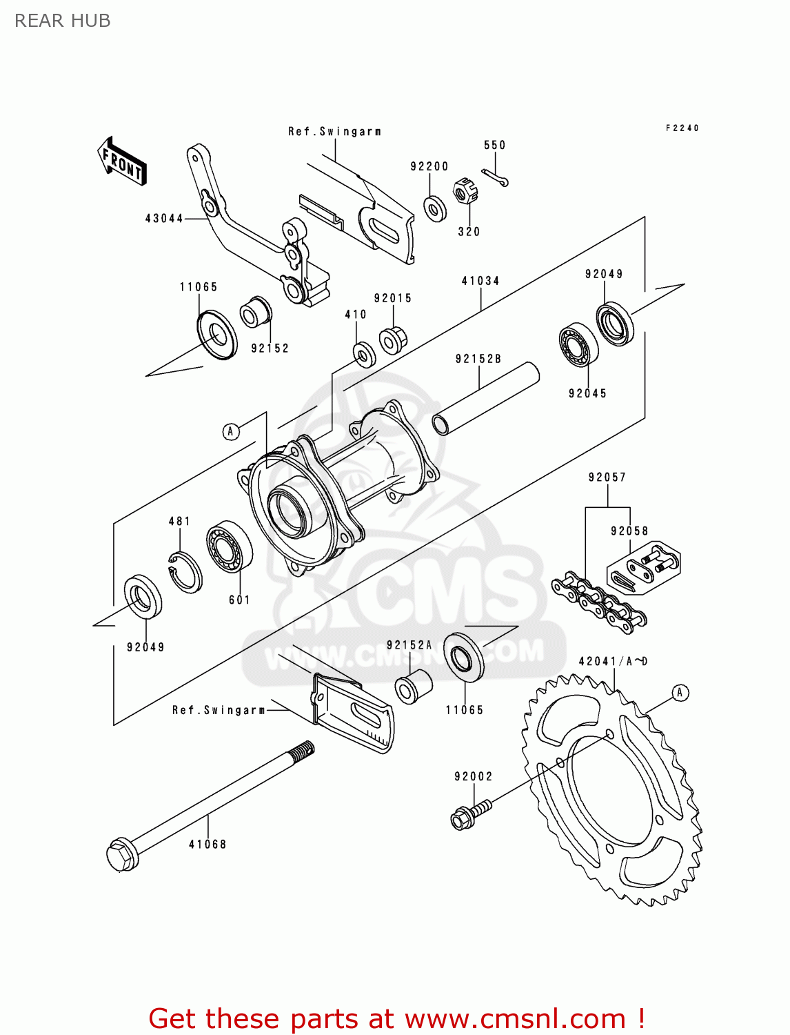 REAR HUB KX65-A1 2000 USA CANADA