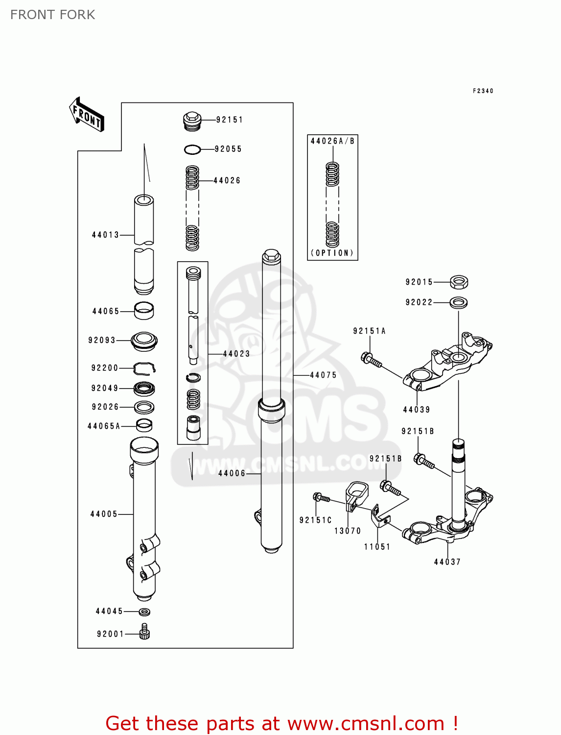 FRONT FORK KX65-A1 2000 USA CANADA