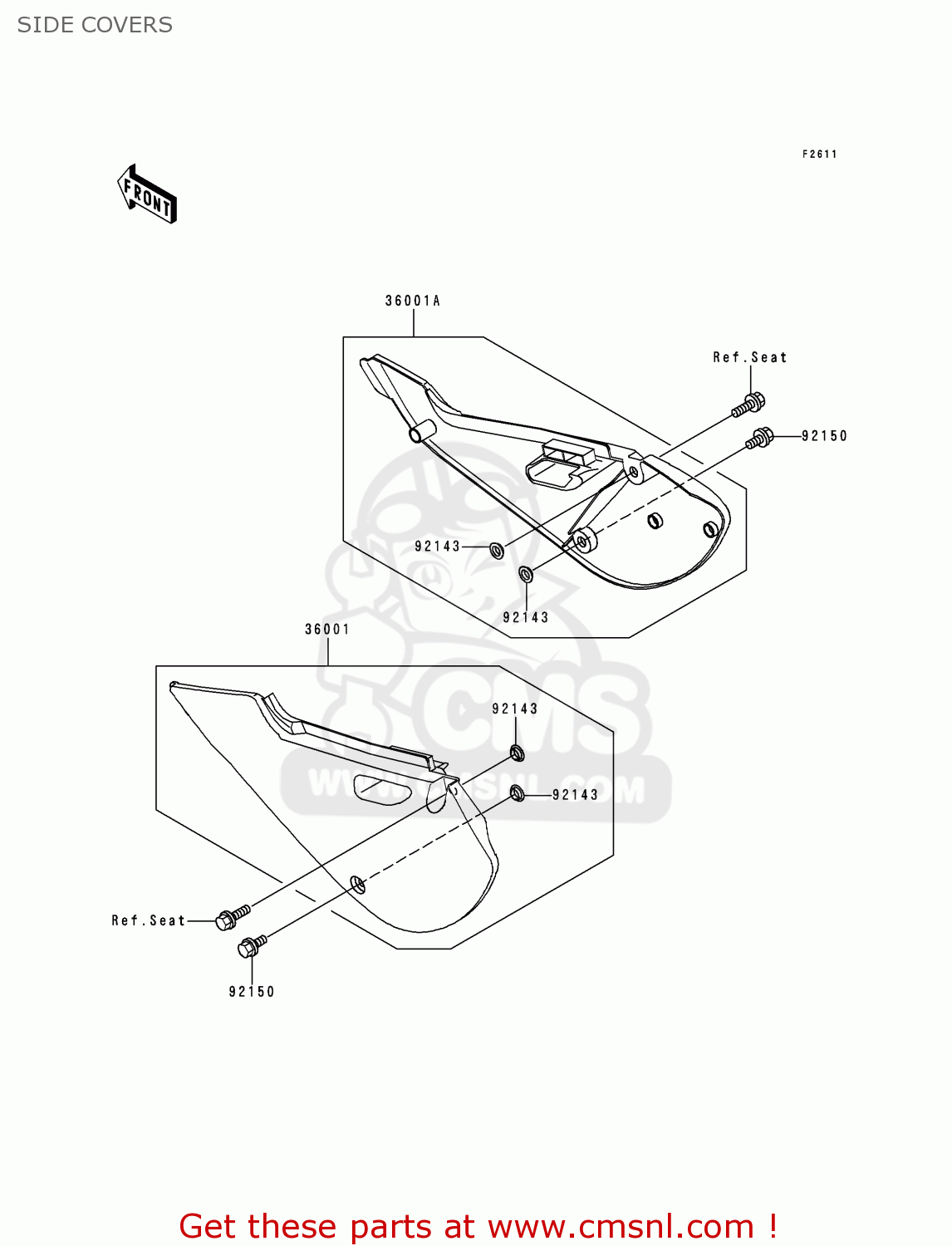 SIDE COVERS KX65-A1 2000 USA CANADA