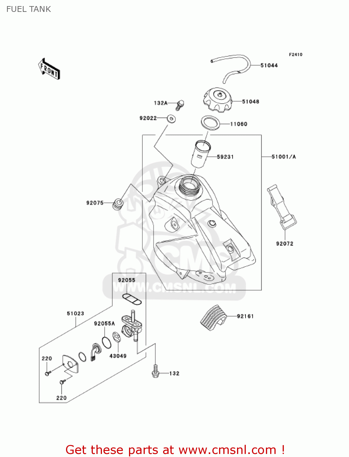 FUEL TANK KX65-A2 KX65 2001 USA CANADA