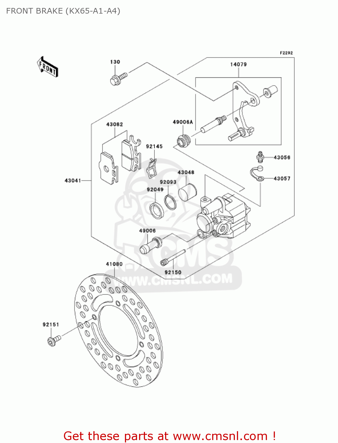FRONT BRAKE (KX65-A1-A4) KX65-A2 KX65 2001 USA CANADA