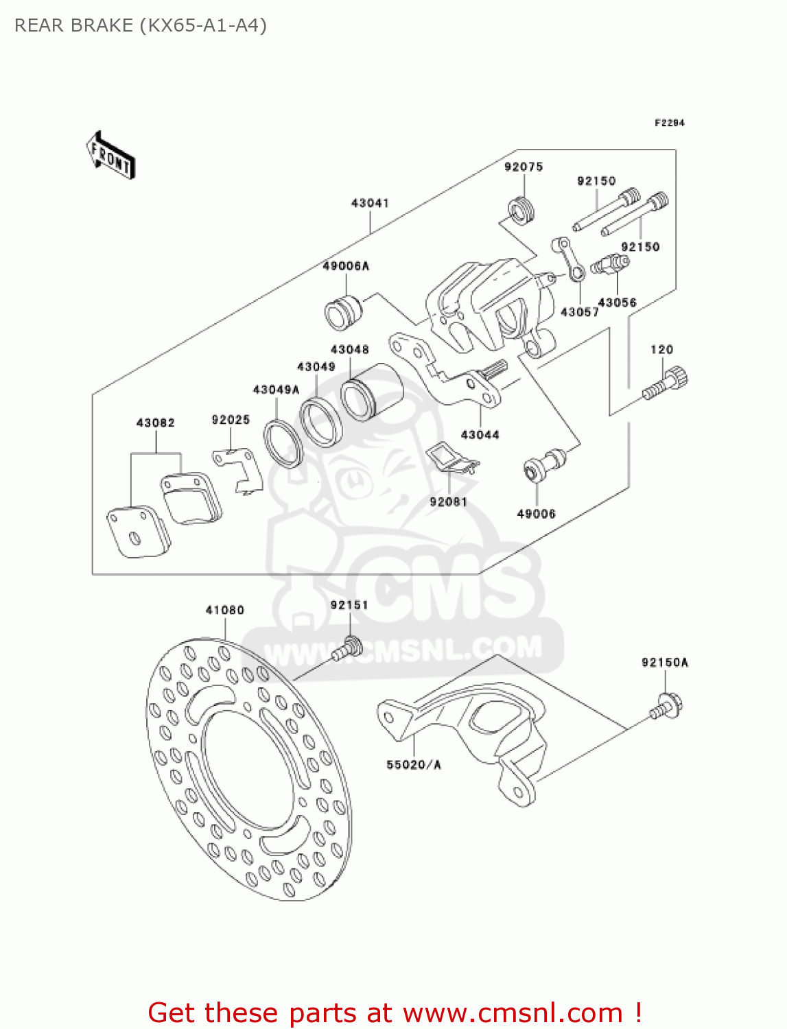 REAR BRAKE (KX65-A1-A4) KX65-A2 KX65 2001 USA CANADA