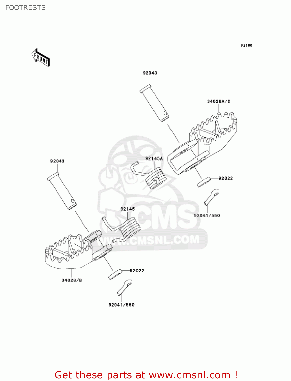 FOOTRESTS KX65-A2 KX65 2001 USA CANADA