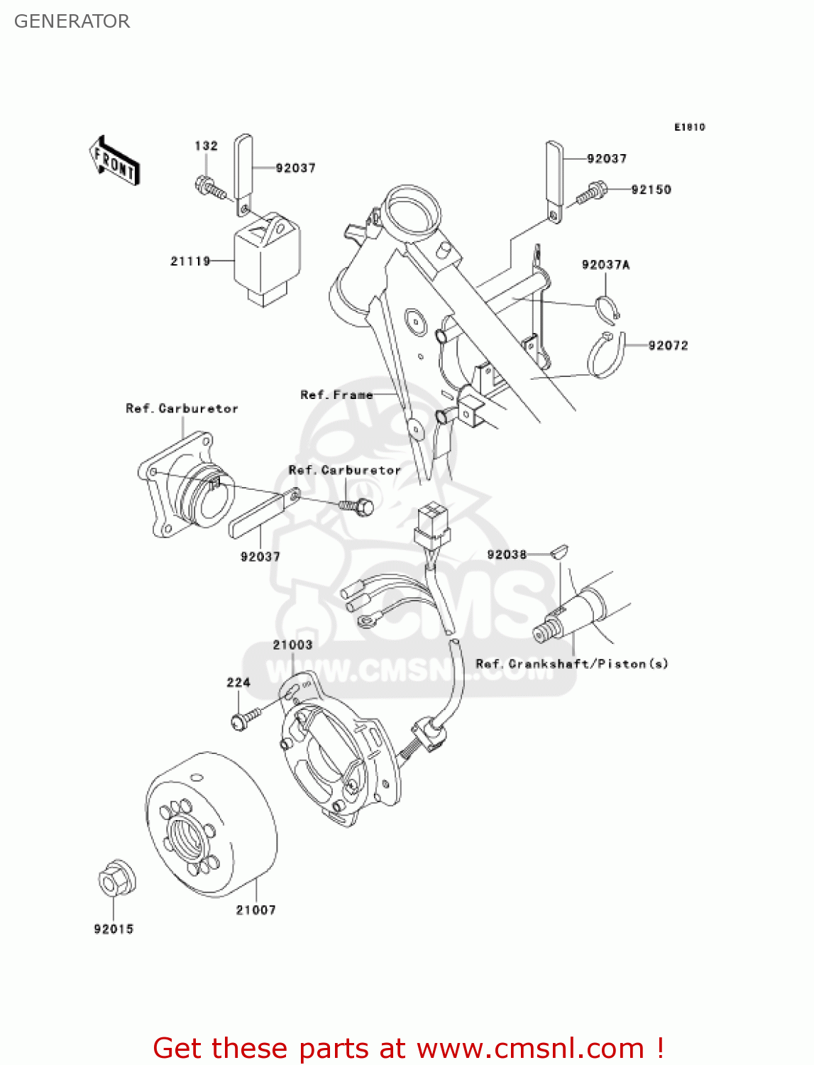GENERATOR KX65-A2 KX65 2001 USA CANADA