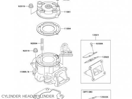 CYLINDER HEAD/CYLINDER - KX65-A2 KX65 2001 USA CANADA