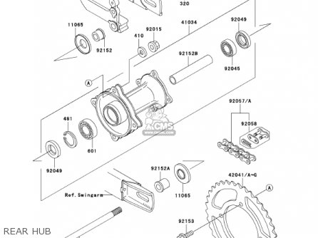 REAR HUB - KX65-A2 KX65 2001 USA CANADA