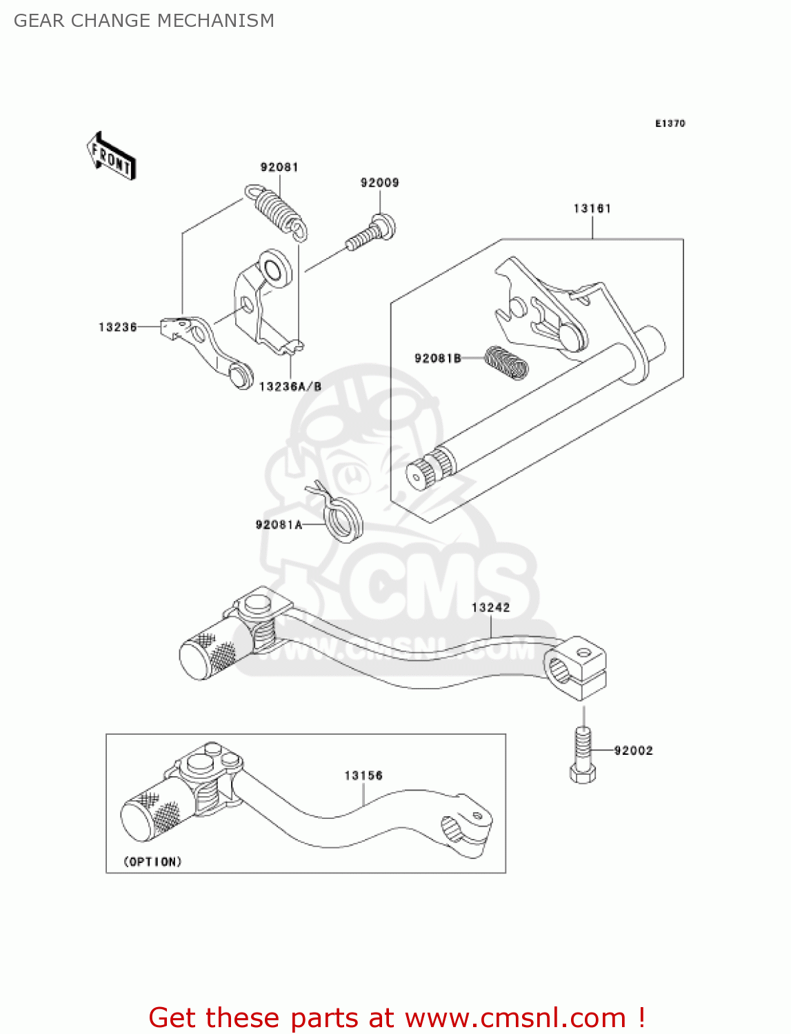 GEAR CHANGE MECHANISM KX65-A3 KX65 2002 USA CANADA